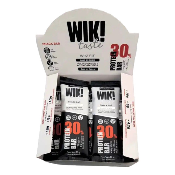 15 Barras Cereal Wik Taste Fit 30% Proteinas Sin Tacc Vegano