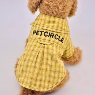 Camisa Amarilla A Cuadros Para Perro Chico O Gato
