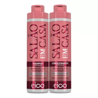  Eico Tratamento Shampoo Sem Sal + Condicionador Leave-in 1550ml Salão Em Casa Hidratação Intensiva Antifrizz Maciez Brilho Capilar