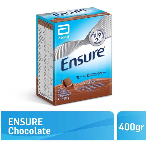 Suplemento en polvo Ensure  Ensure en Polvo proteína, vitaminas, minerales, omega 3 y 6, fibra sabor chocolate en lata de 400mL