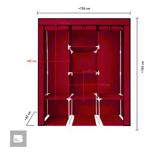 Closet Ropero Armable 3 Puertas Organizador Portatil Color Marrón