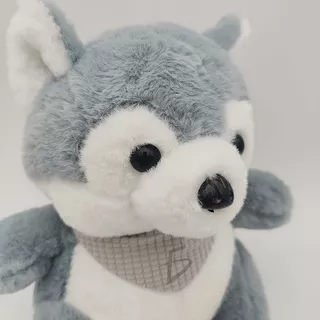 Peluche Perro Husky Tierno Niños Suave De Felpa Kawaii 28cm Color Gris