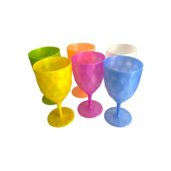 Copas Plásticas De Colores 6 Unidades Copas Reutilizables