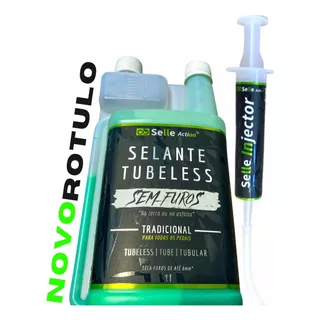 Liquido Selante Tubeless 1 Litro + Seringa Tubeless Injector