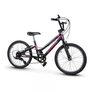 Bicicleta Infantil Aro 20 Nathor Harmony Cor Preto E Rosa