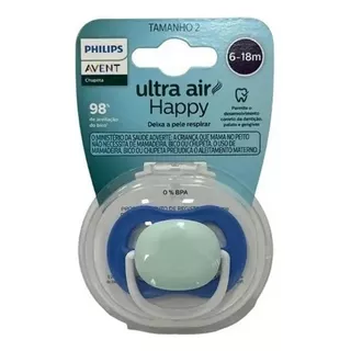 Chupeta Ultra Air 6-18m Unitaria Lisa Azul Philips Avent