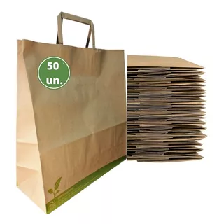 Bolsas De Papel Kraft Con Manilla Extra Grandes  50 Unidades