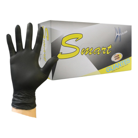 Guantes De Nitrilo Negros Dedos Texturizados (caja 100 Uds)