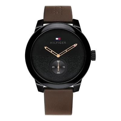 Reloj Tommy Hilfiger 1791801 Hombre Negro Casual Cuero