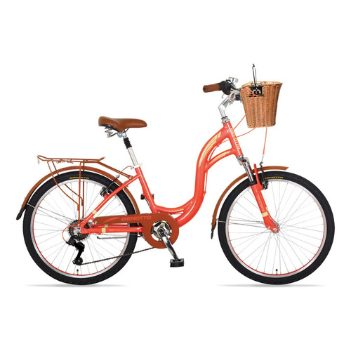 Bicicleta Benotto City Bike R24 7v Aluminio Suspensión Del. Color Naranja