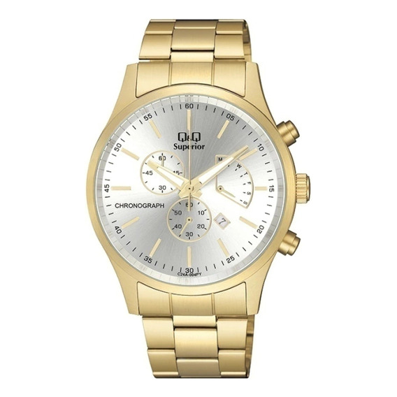 Reloj Para Hombre Q&q Superior C24a-004py Dorado