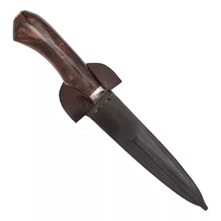 Cuchillo Suela Oscuro 14cm Acero Inox Vaina Vaqueta Cocida