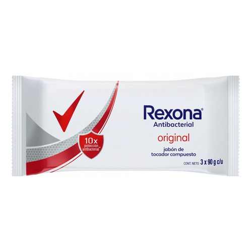 Jabón en barra Rexona Antibacterial Original 90 g pack x 3