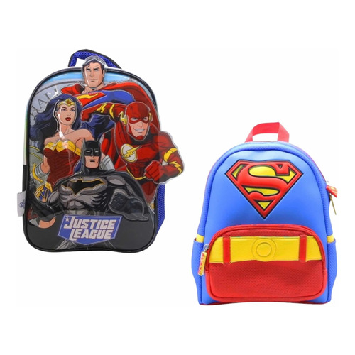 Mochila Escolar Espalda 12 Niños Superman Lj111 Color Azul