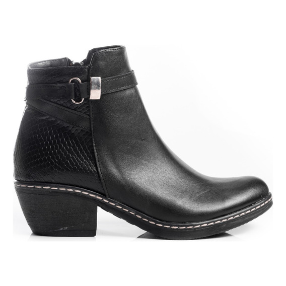 Botinetas Botas Botitas Zapatos Mujer Cuero Taco Fino 