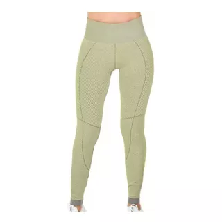 Calça Legging Fitness Sem Costura-v02 Amarelo Com Cinza