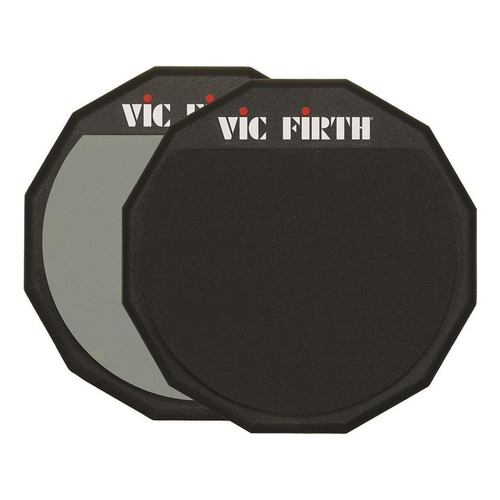 Practicador 6 Pulgadas Vic Firth Bateria Doble Cara Pad6d + Color Negro/Gris