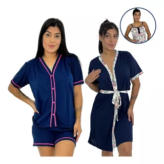 Kit Pijama & Robe/camisola Feminina Americano Maternidade