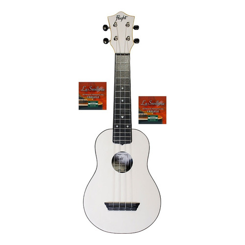 Flight Tus35wh + Els-uks Ukulele Soprano Plástico Abs Blanco