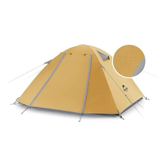 Carpa Camping Naturehike Serie P 4 Personas Ultraliviana Color Amarillo