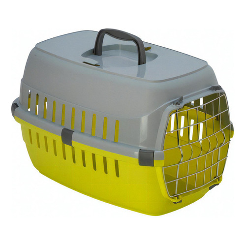 Transportadora Perro Mascota Puerta Metal Moderna-limon