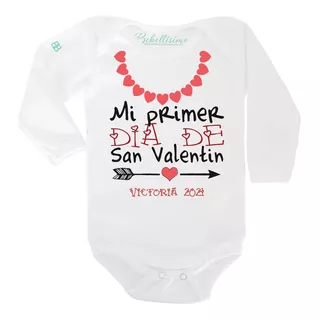 Pañalero Personalizado Bebé Mi Primer Día De San Valentín