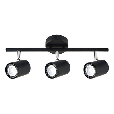 Aplique 3 Luces Negro Markas Ilum. U1133 Led