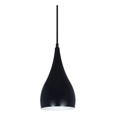 Colgante Prasino E27 280xø160mm Negro Brillante Negro