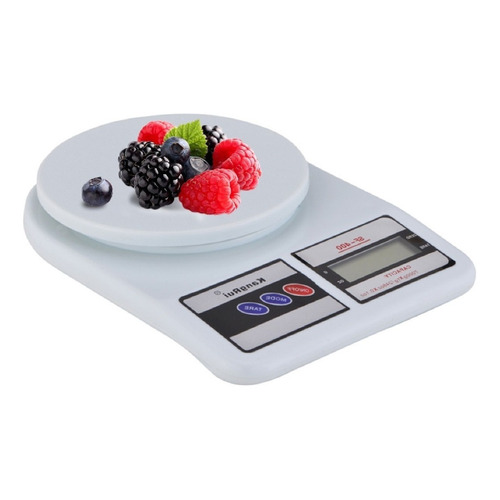 Balanza Digital De Cocina Tara 1gr A 7 Kg A Pilas Color Blanco