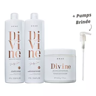 Braé Divine Kit Shampoo 1l + Condicionador 1l + Máscara 500g
