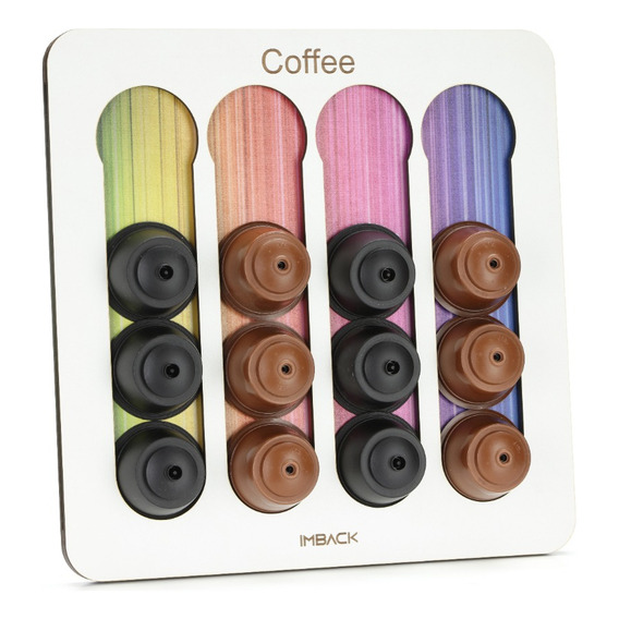 Porta Cápsulas Organizador De Pared Para Dolce Gusto Café Color Blanco Multicolor