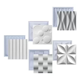 Formas Molde De Gesso 3d Kit Placa Cimento Abs Plástico Fdg