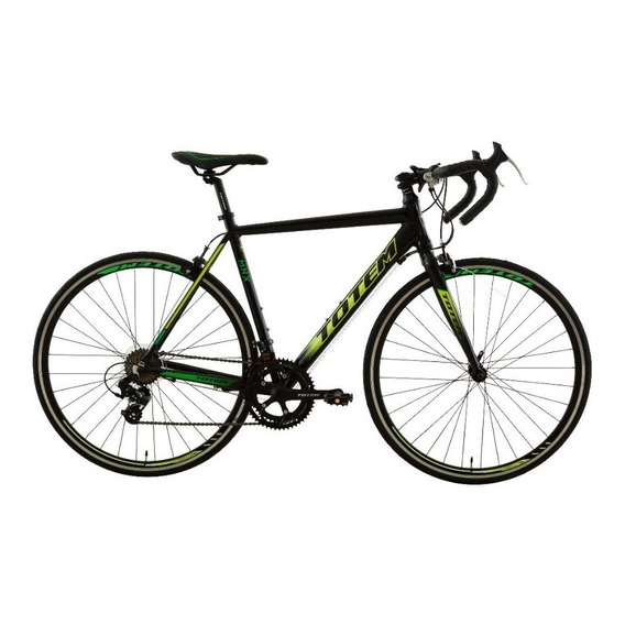 Bicicleta ruta Totem T21B414 MNX R700 M 14v frenos caliper cambios Shimano Tourney A070 color negro/amarillo