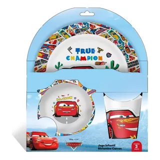 Jogo De Refeição Melamine Carros Kit Com 3 Peças - Tuut