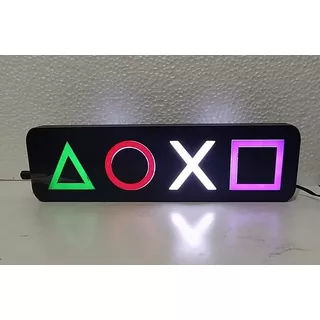 Placa Decorativa De Parede De Led Game Ps4 Playstation Xbox