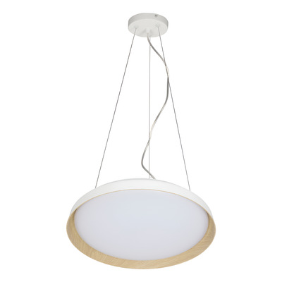 Colgante Led Chester Blanco Madera Dinamico 45w Moderno Lk