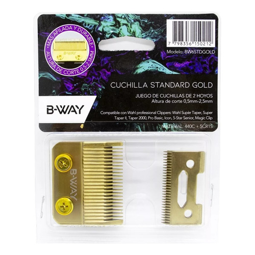 Cuchilla B Way Concava Compatible Maquina De Corte Wahl Gold Color Dorado