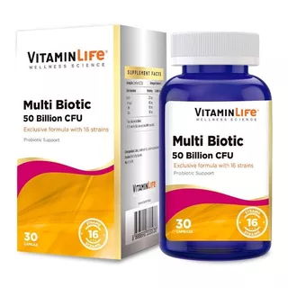 Probiotico Multi Biotic /30 Cáps/16 Cepas/50 Billones Ufc 