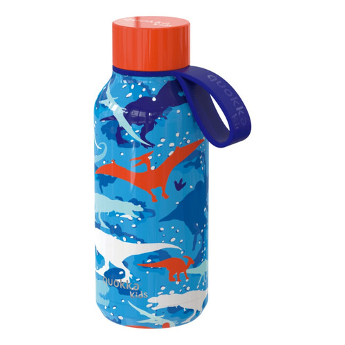 Botella 330ml Solid Kids Acero Inox Correa Diseños Wabro Color Dinosaurios