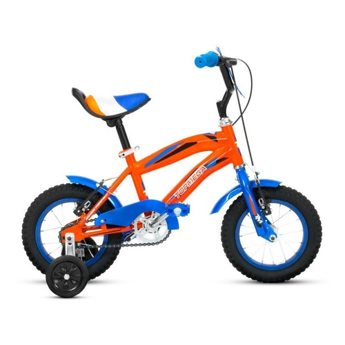 BMX infantil TopMega Superhéroes Crossboy R12 frenos v-brakes color naranja con ruedas de entrenamiento  
