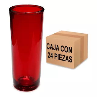 24 Vasos High Ball 255ml Vidrio Resistente Pintado Colores