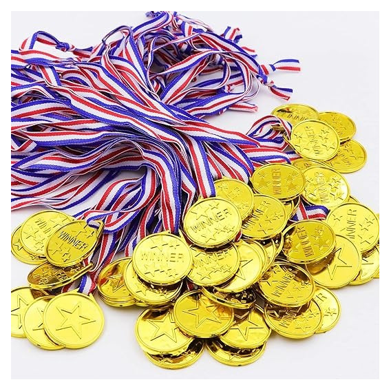 Medallas De Ganadores Plástico Para Niños Deportes 100 Pzs