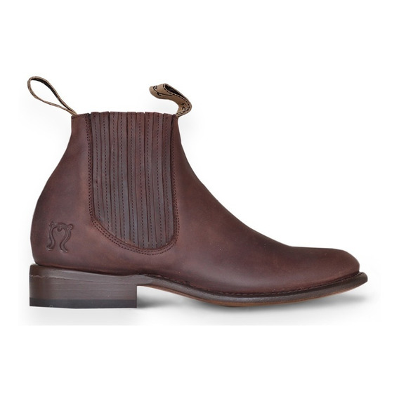 Botin Charro Premium Piel Crazy  Chocolate Goodyear Welt