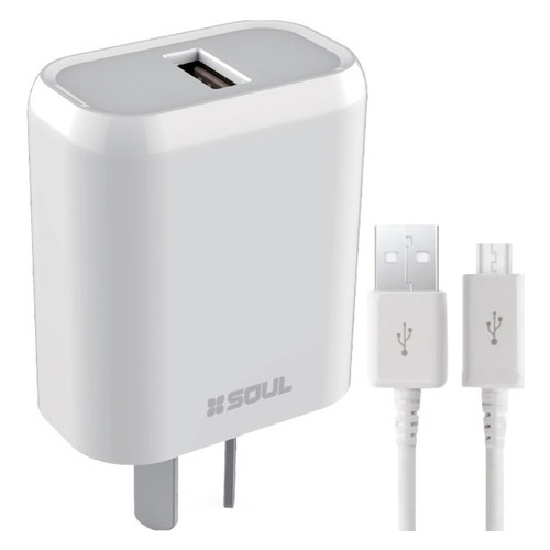 Cargador Rápido Soul 2.4a One Charge + Cable Micro Usb