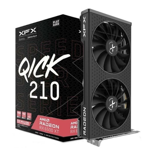 Placa de video AMD XFX  QICK 210 Radeon RX 6500 Series RX 6500 XT RX-65XT4DBDQ Black Edition 4GB