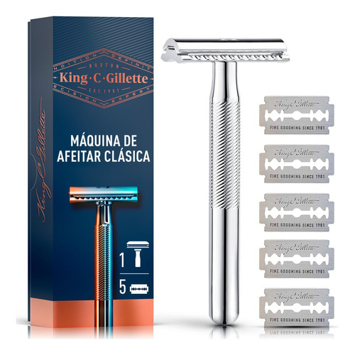 Rastrillo Clásico King C. Gillette + 5 Navajas