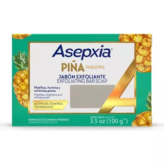Jabón Asepxia Piña - Ilumina Y Matifica Tu Rostro Momento De Aplicación Día/noche Tipo De Piel Piel Mixta Y Grasa