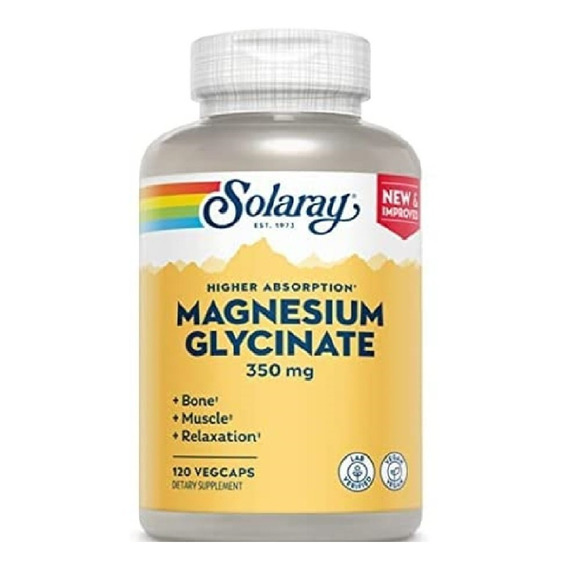Glicinato De Magnesio 400mg Solaray Cápsulas Vegetarianas