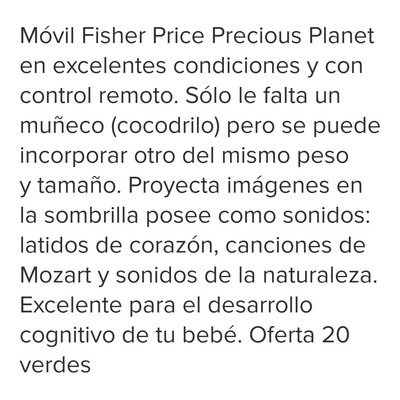 Móvil Fisher Price Con Proyector De Imágenes Y Sonido.