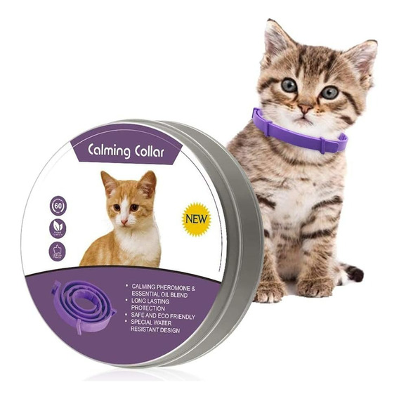2x Collar Calmante Antiestrés Para Gatos, Feromonas Ajustab